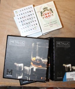lot 416 image: 2003 FBIs Most Wanted Card Decks, Metallic Glacier Rocks (Freezable Ice Cubes)