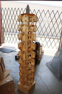 lot 445 image: 6 Ft. Wooden Post Card Rotating Stand