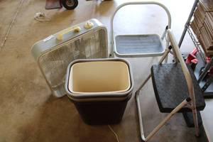lot 480 image: Step Stools, Box Fan and Waste Baskets