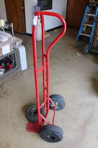 lot 493 image: Utility Truck Dolly Red (Extra Wheel needs Replaced)