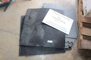 lot 535 image: Stress Pads heavy rubber and foam and private property sign.