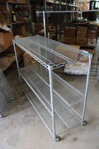 lot 539 image: 3-Shelf Rolling Wire Metro Rack