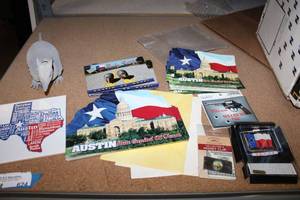 lot 624 image: Texas Souvenirs Postcards, Armadillo Bobble Head, Money Clip