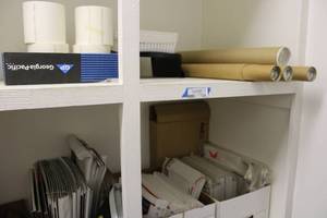 lot 129 image: Shipping Envelopes, Brown Paper Rolls, Label Sticker Rolls