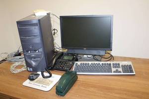 lot 63 image: Office Lot Dell Computer and Monitor, Keyboard, 2 Phones, Wireless Mouse and Mouse Pad The Alamo