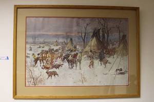 lot 73 image: Framed Print signed Russell 1900 41 W x 30 H