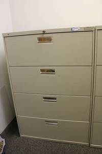 lot 78 image: Lateral File Cabinet 3Ft. W x 19.5D x 53 H with Key