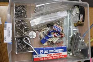 lot 103 image: Hardware Key Rings, Locking Bolt, Brackets and More