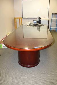 lot 157 image: Large Conference Table with Glass Top 10Ft.W x 4 Ft.D x 29.5H