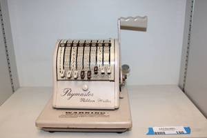 lot 186 image: Vintage Paymaster Ribbon Writer with Key