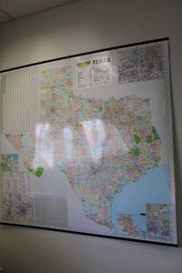 lot 205 image: Laminated Texas Wall Map