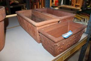 lot 741 image: Rectangle Terra Cotta Planters