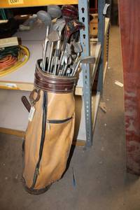 lot 743 image: Golf Clubs Cadabag Leather Bag and Titleist, Tour Dimple Clubs