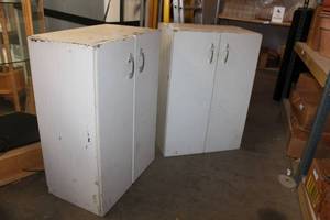 lot 749 image: Pair of White Storage Cabinets
