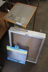 lot 757 image: Glass Display Cases and Metal Sheet