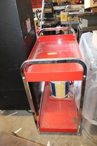 lot 780 image: Red Blue-Point Metal Push Cart