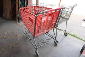 lot 789 image: Two Shopping Carts CONTENTS NOT INCLUDED