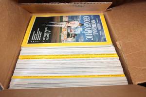 lot 821 image: Box of National Geographic Magazines mostly 1990s