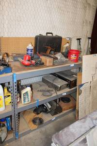 lot 835 image: Tool Bench Only with Peg Board Back CONTENTS NOT INCLUDED