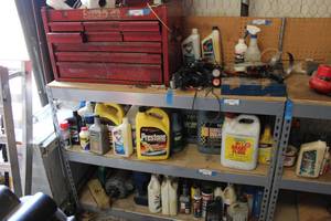 lot 839 image: Tool Bench Only with Peg Board Back CONTENTS NOT INCLUDED