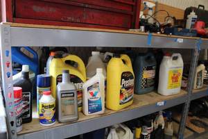 lot 842 image: Automotive Fluids Blake Fluid, Antifreeze, Gear Lubricant, Oil and More
