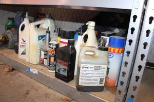 lot 843 image: Automotive Fluids Carb Choke Cleaner, Gear Oil, Oil and Motor