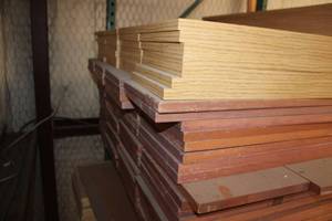 lot 900 image: Pile of Wood Shelves approx. 112
