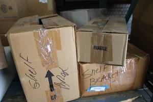 lot 922 image: Slat Wall Chrome Brackets - 3 Boxes