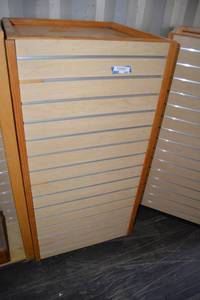 lot 855 image: 4-Sided Slat Wall Display with Interior Storage Shelves