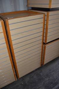 lot 859 image: 4-Sided Slat Wall Display with Interior Storage Shelves