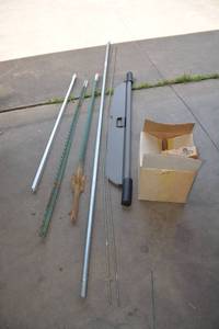 lot 893 image: T-bar Post, Fire Pot Wood, Air Line Regulator and Gauge and More
