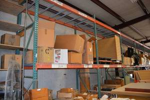 lot 1004 image: 4-Sections of 6 Ft. Wide Pallet Rack SHELVING Plus 1 Extra Shelving Unit