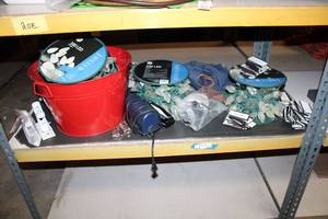 lot 655 image: Misc. Lot Christmas Lights, Metro Rack Liners, T-shirts