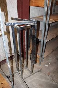 lot 656 image: Rolling Chrome Display Rack with 4 Arms
