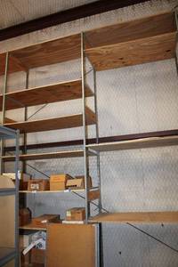 lot 657 image: 2 Sections of Industrial Shelves 8 Shelves High CONTENTS NOT INCLUDED