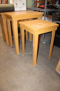 lot 673 image: Pair of Nesting Tables 36x24x42 and 24x24x36.5