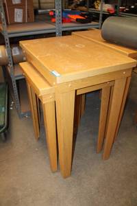 lot 676 image: Pair of Nesting Tables 36x24x42 and 24x24x36.5