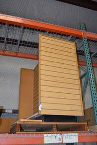lot 977 image: 2-Sided Slat Wall Display Cabinet