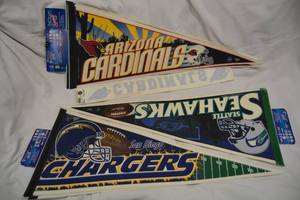lot 275 image: Football Pennants and Decals Arizona, Seattle, San Diego