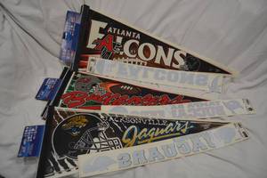 lot 279 image: Football Pennants and Decals Falcons, Buccaneers, Jaguars