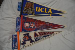 lot 299 image: College Pennants UCLA, UA Wildcats, Auburn Tigers