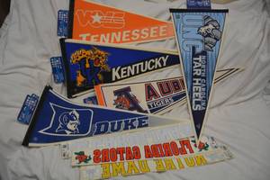 lot 300 image: College Pennants and Decals Tennessee, Kentucky, Auburn, Duke, UNC