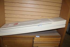 lot 955 image: White Shelves 10 x 48 approx, 9 total