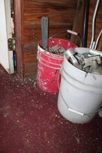 lot 19 image: Two buckets of fencing hardware and more
