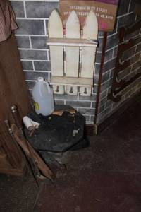 lot 29 image: Fencing Shelf Table and Fire Place Tools