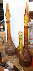 lot 62 image: Vintage Glass Decanters 3 qty