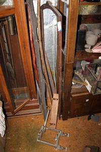 lot 80 image: Walking sticks, press, coat rack, and more