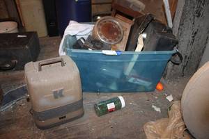 lot 99 image: Vintage Cameras, 8mm projector, vintage clock and more.