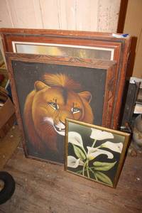 lot 118 image: Art work two Original paintings and print see pics