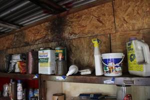 lot 122 image: Contents of top shelves sealer sprayers and more